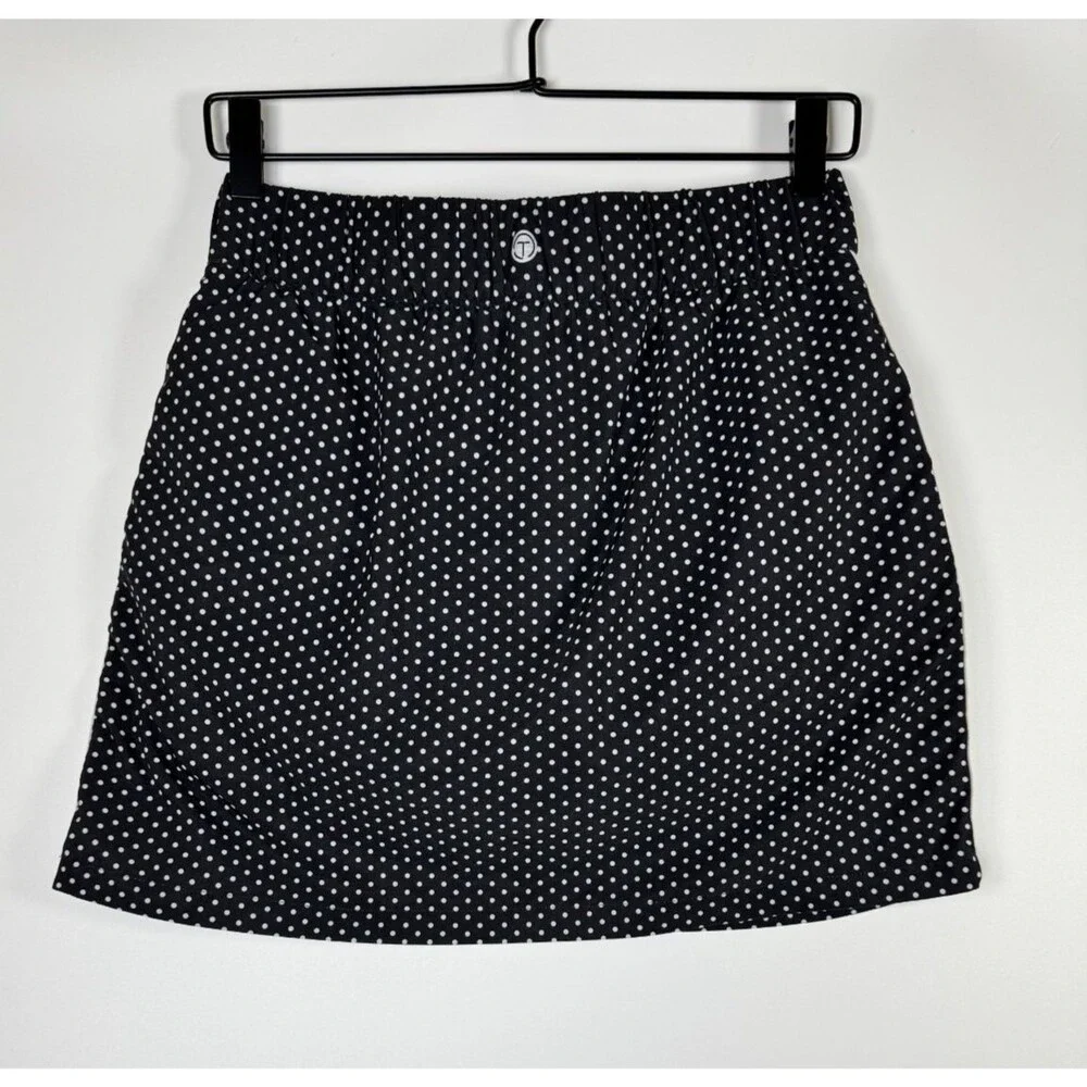 T by Talbots Skort XS Black White‎ Polka Dot Stretch Active Golf Tennis Preppy